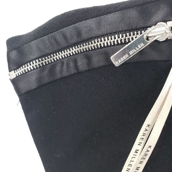 KAREN MILLEN womens black cotton with satin sides dress (no size tag) - Picture 6 of 7